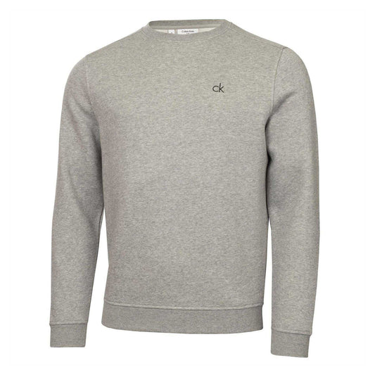 Grey Marl - Front - Calvin Klein Mens Embroidered Logo Jumper