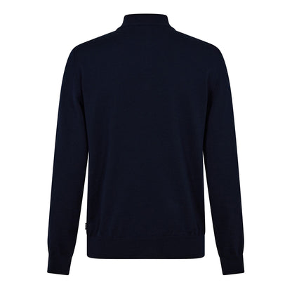Dark Blue - Back - Boss Mens Ebenji Fine Knit Jumper