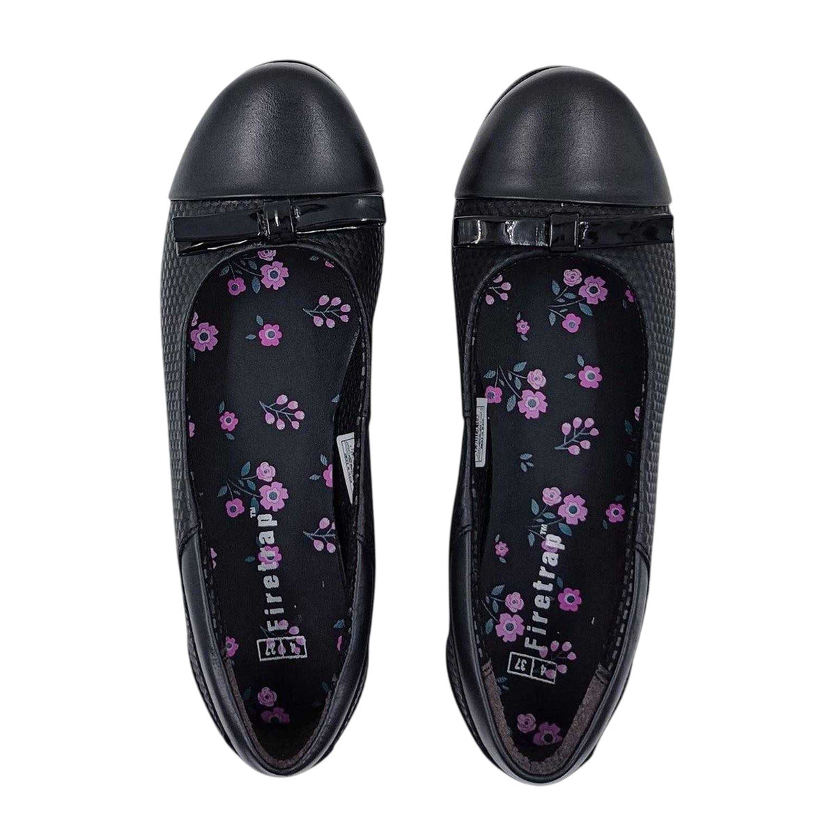 Black - Lifestyle - Firetrap Womens-Ladies Bow Detail Ballet Flats