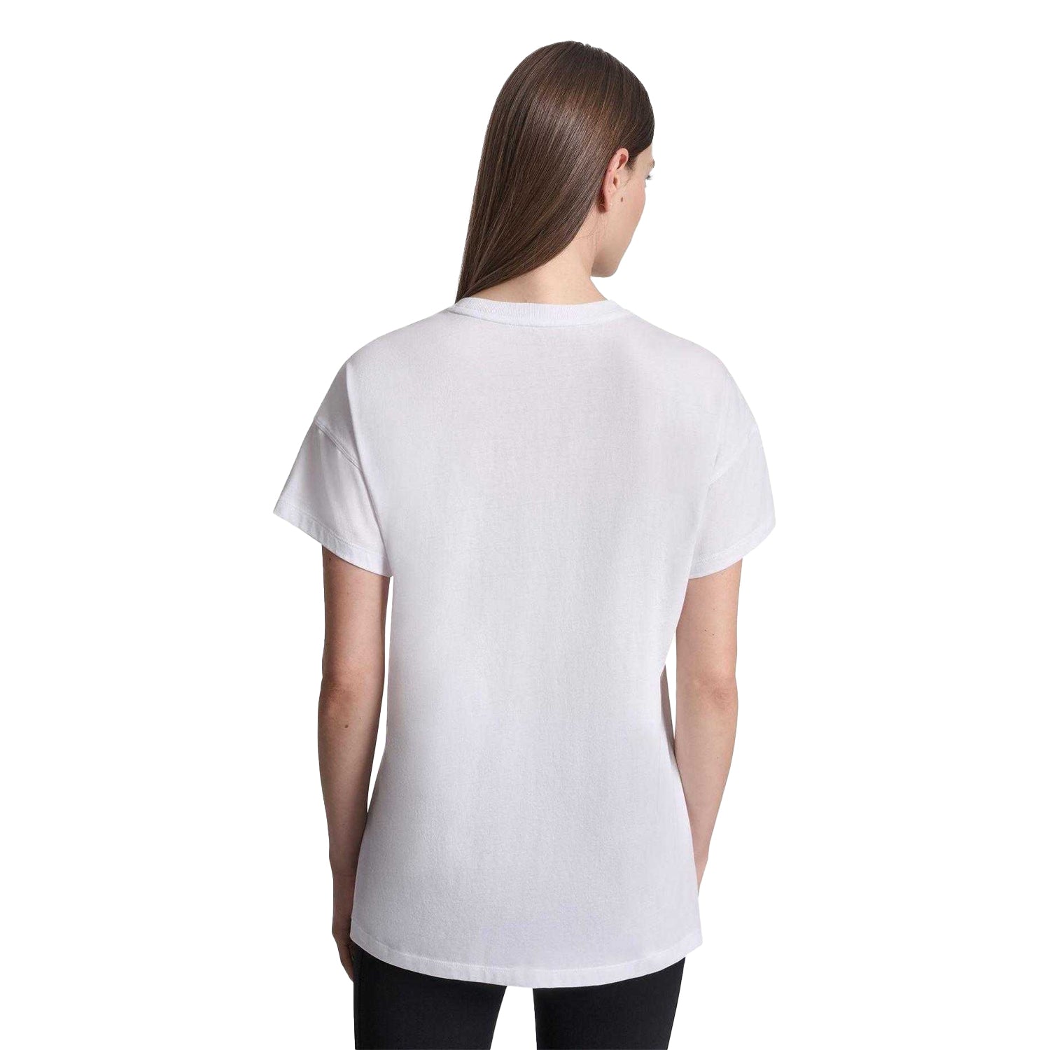 White - Back - DKNY Womens-Ladies 1989 Shimmer Regular T-Shirt