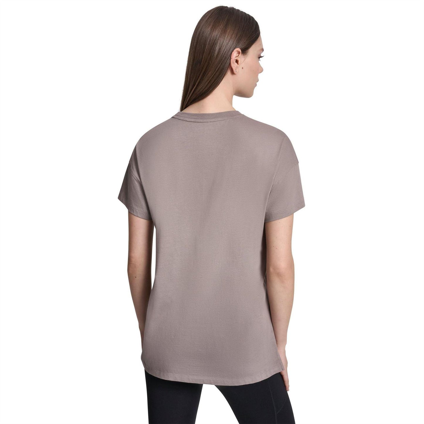 Mushroom - Side - DKNY Womens-Ladies 1989 Shimmer Regular T-Shirt