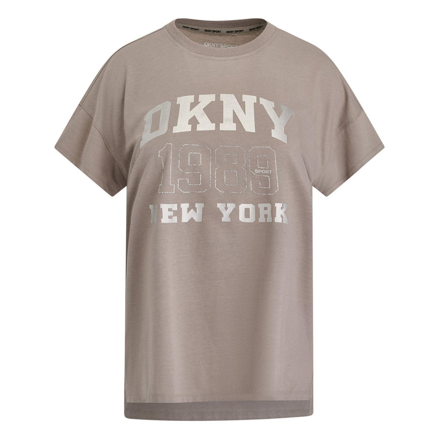 Mushroom - Pack Shot - DKNY Womens-Ladies 1989 Shimmer Regular T-Shirt