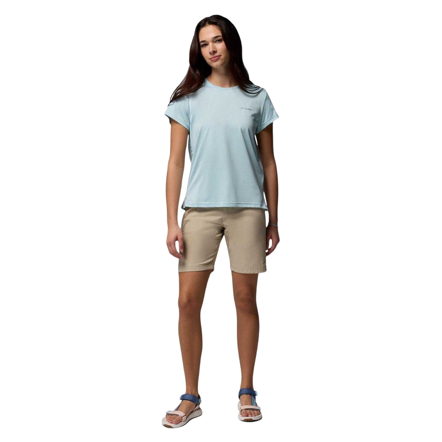 Blue - Side - Columbia Womens-Ladies Vista Performance T-Shirt