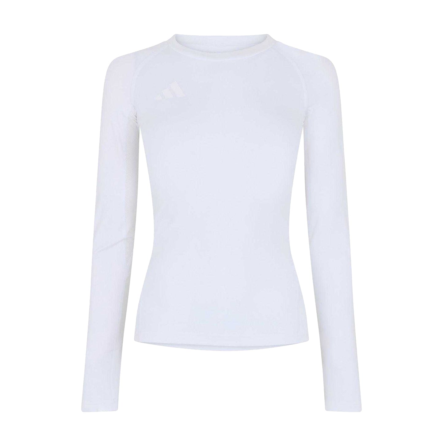 White - Front - Adidas Womens-Ladies Techfit Relaxed Fit Long-Sleeved T-Shirt