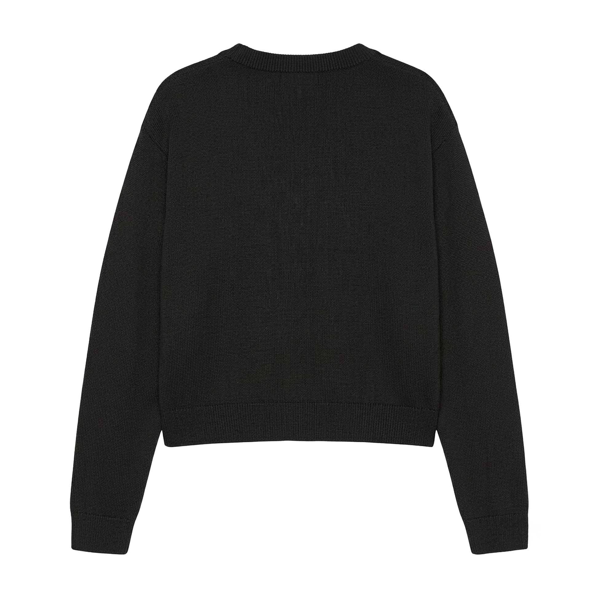 Black - Back - Calvin Klein Childrens-Kids Logo Regular Long-Sleeved Sweater Top