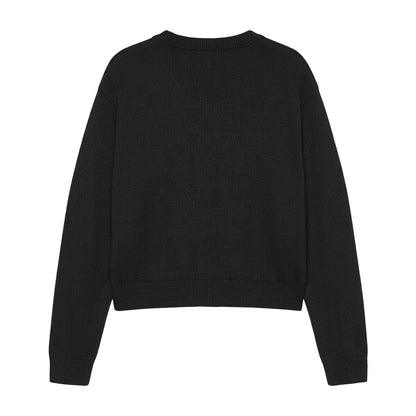 Black - Back - Calvin Klein Childrens-Kids Logo Regular Long-Sleeved Sweater Top