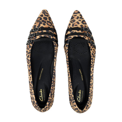 Leopard - Side - Clarks Womens-Ladies Sensa Leopard Print Suede Pumps
