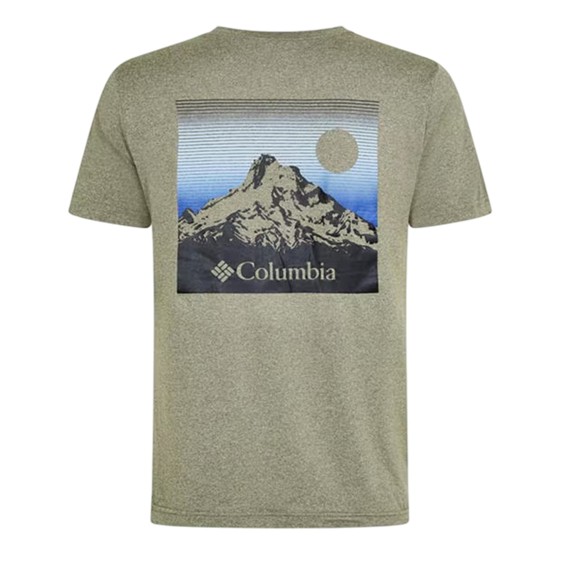 Stone Green - Back - Columbia Mens Kwick Back Print Performance Logo Regular T-Shirt