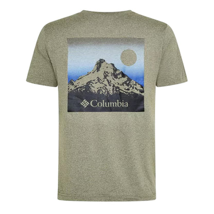Stone Green - Back - Columbia Mens Kwick Back Print Performance Logo Regular T-Shirt