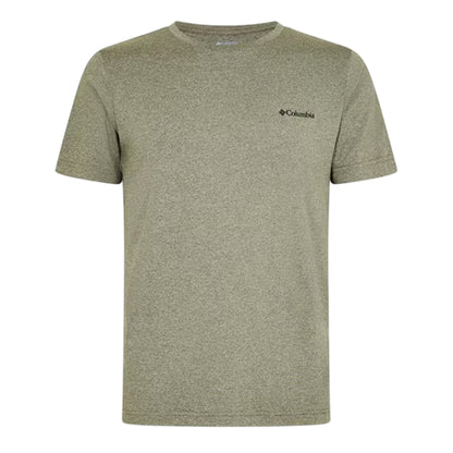 Stone Green - Front - Columbia Mens Kwick Back Print Performance Logo Regular T-Shirt