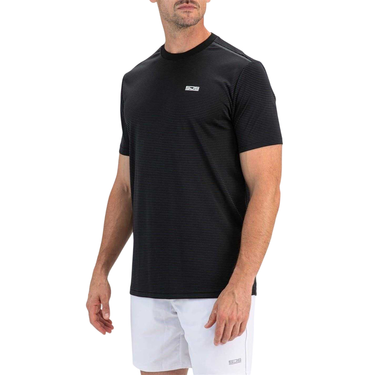 Black - Side - Sjeng Sports Mens Logo Regular Short-Sleeved Sports T-Shirt
