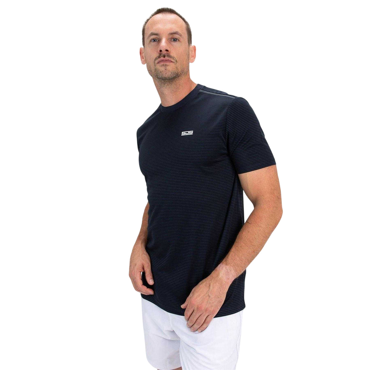 Dark Blue - Side - Sjeng Sports Mens Logo Regular Short-Sleeved Sports T-Shirt