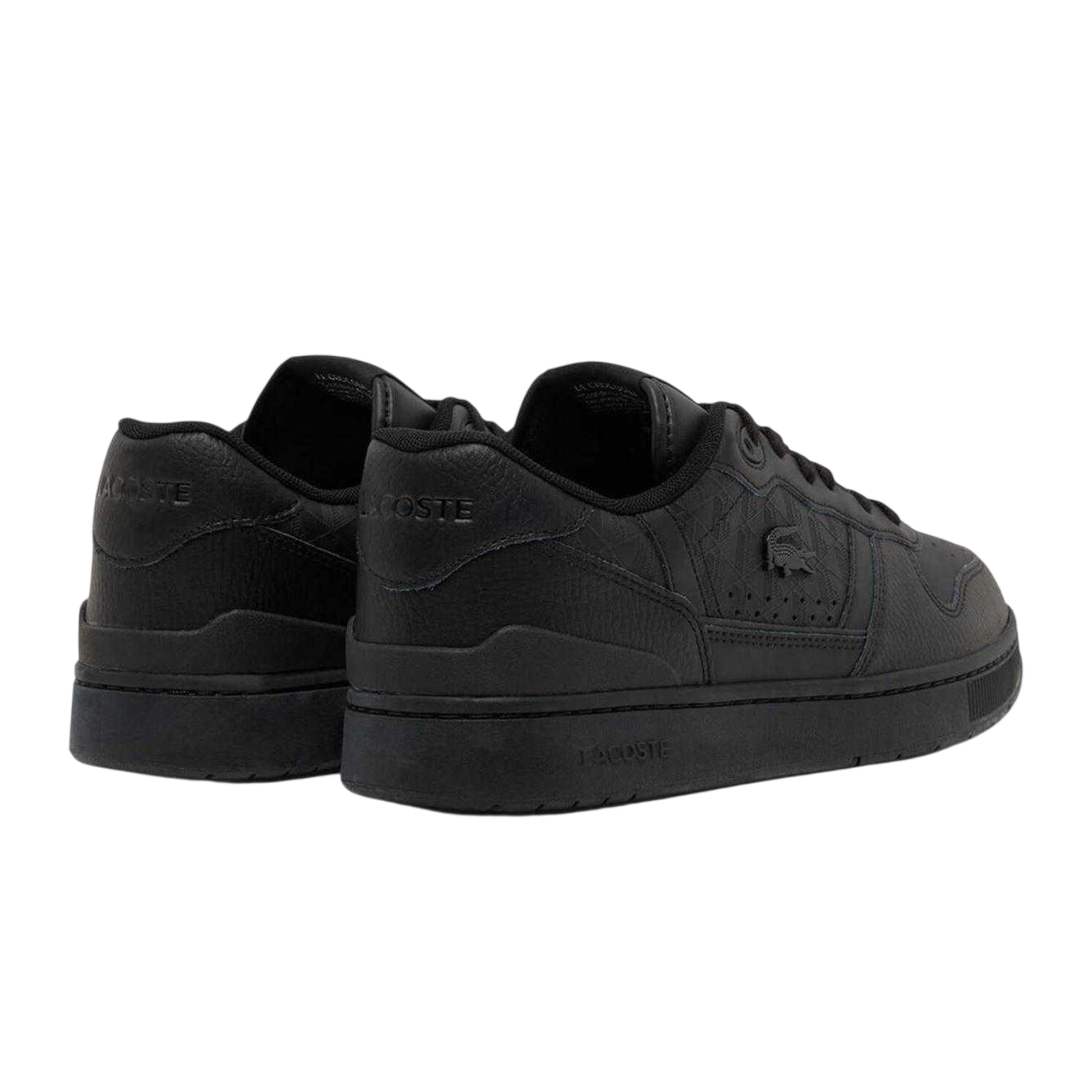 Black - Back - Lacoste Mens T-Clip Set Leather Trainers