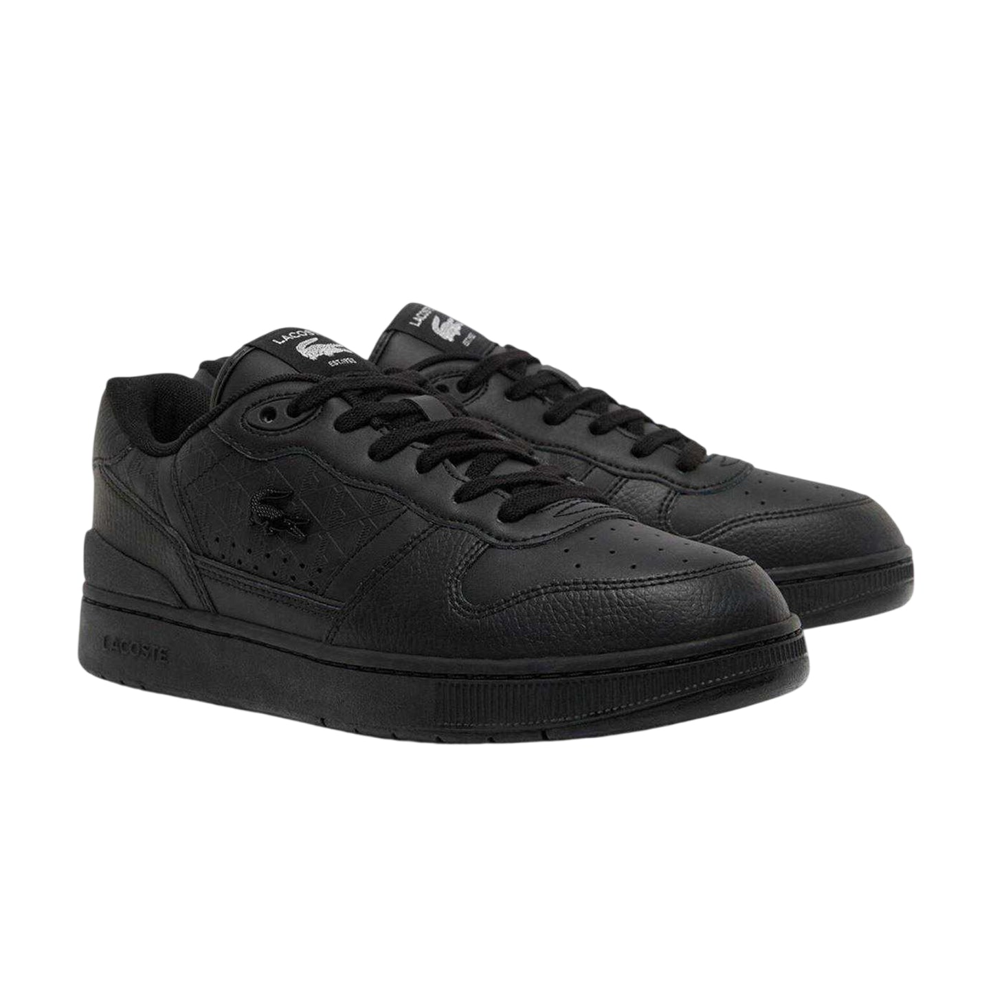 Black - Side - Lacoste Mens T-Clip Set Leather Trainers