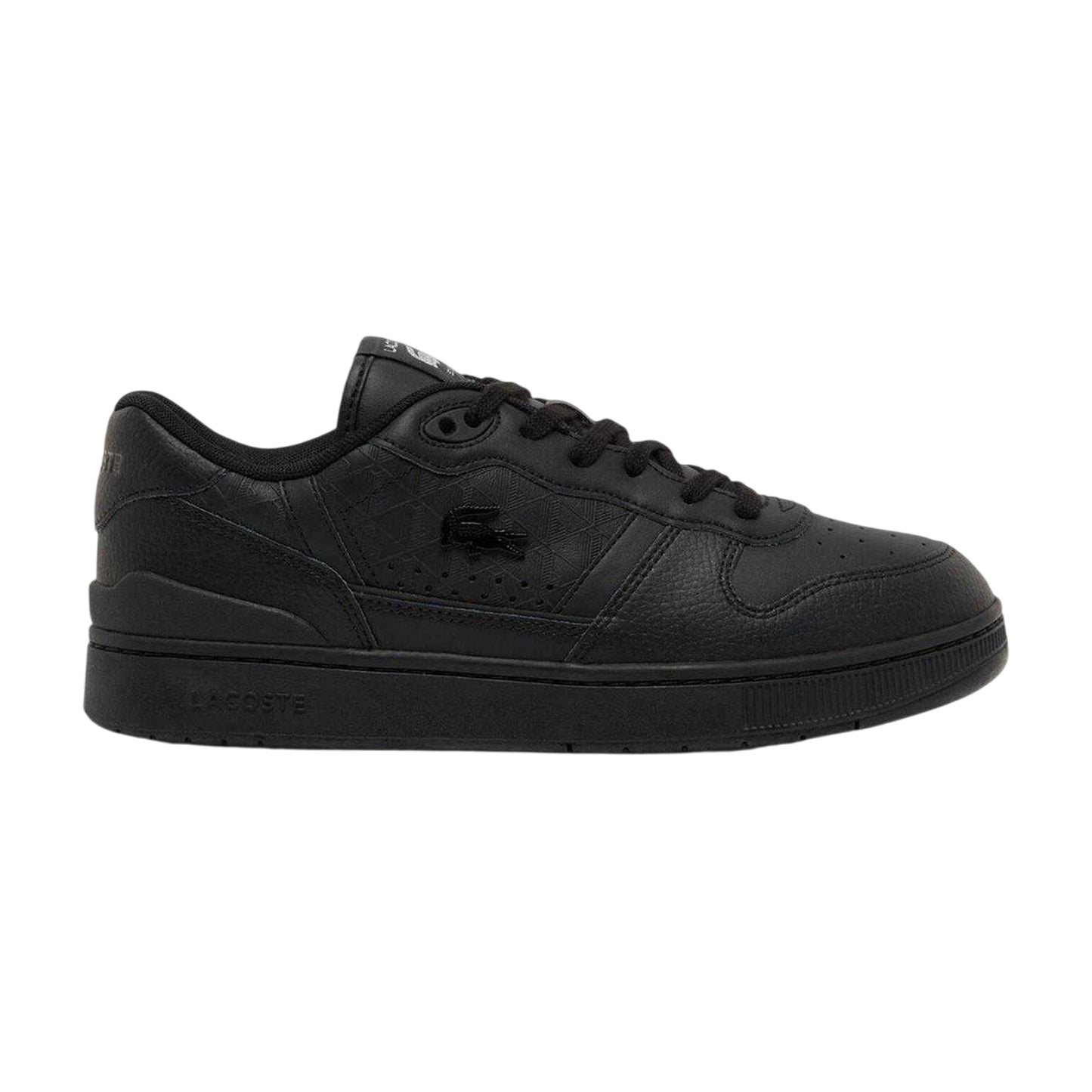 Black - Front - Lacoste Mens T-Clip Set Leather Trainers