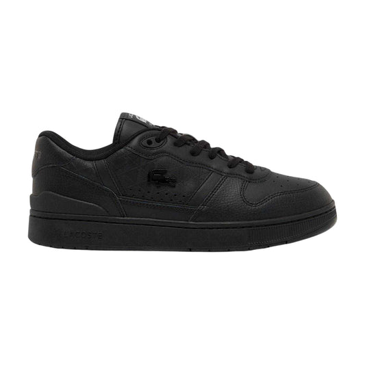 Black - Front - Lacoste Mens T-Clip Set Leather Trainers