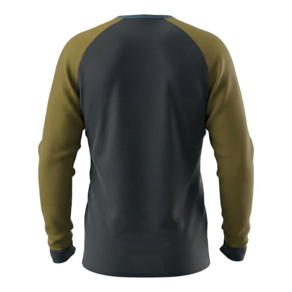 Blueberry-Army - Back - Dynafit Mens Crew Neck Long-Sleeved Athletic Top