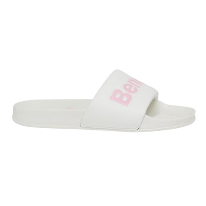 White - Front - Bench Womens-Ladies Calypso Slides