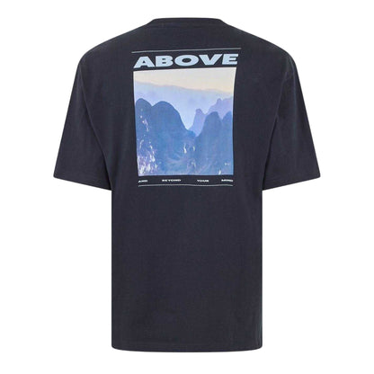Dark Blue - Back - Boss Mens Above Mountain Regular T-Shirt