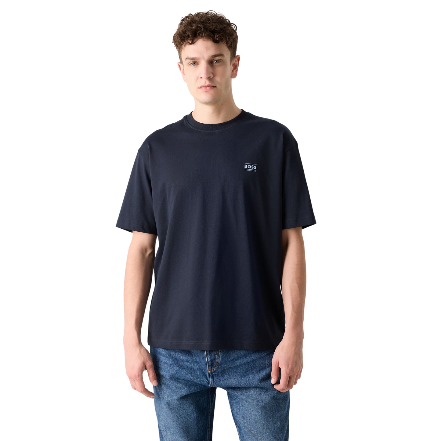 Dark Blue - Side - Boss Mens Above Mountain Regular T-Shirt
