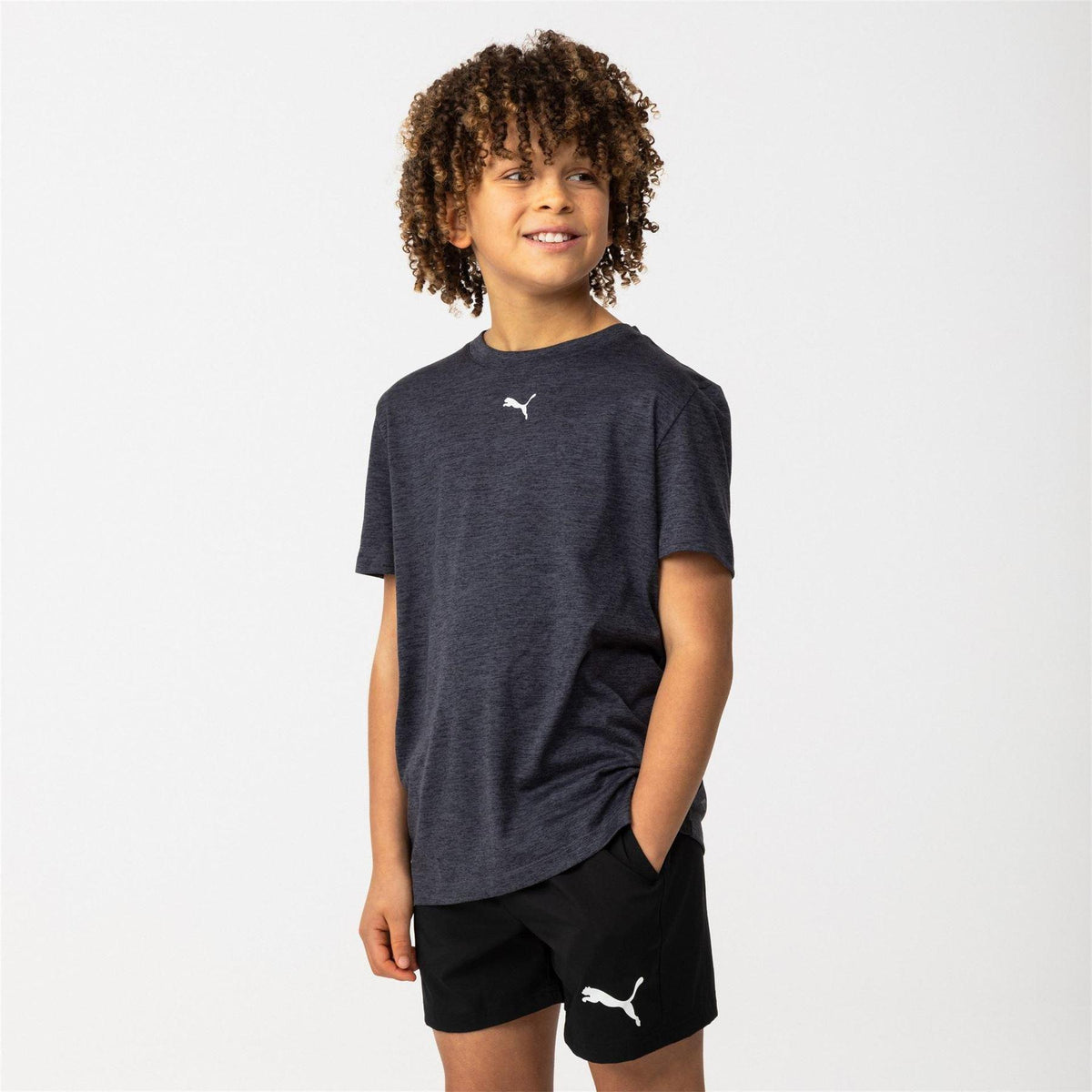 Dark Grey - Back - Puma Childrens-Kids Train All Day T-Shirt