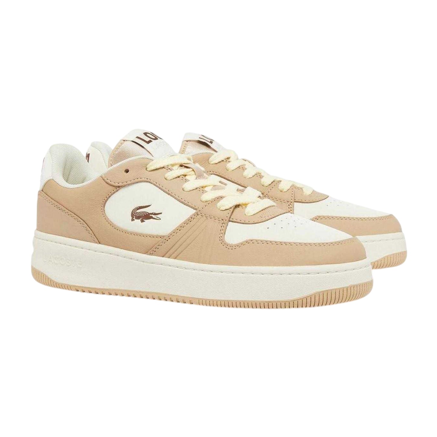 Brown - Side - Lacoste Womens-Ladies L001 Leather Trainers