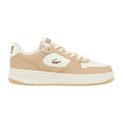 Brown - Front - Lacoste Womens-Ladies L001 Leather Trainers