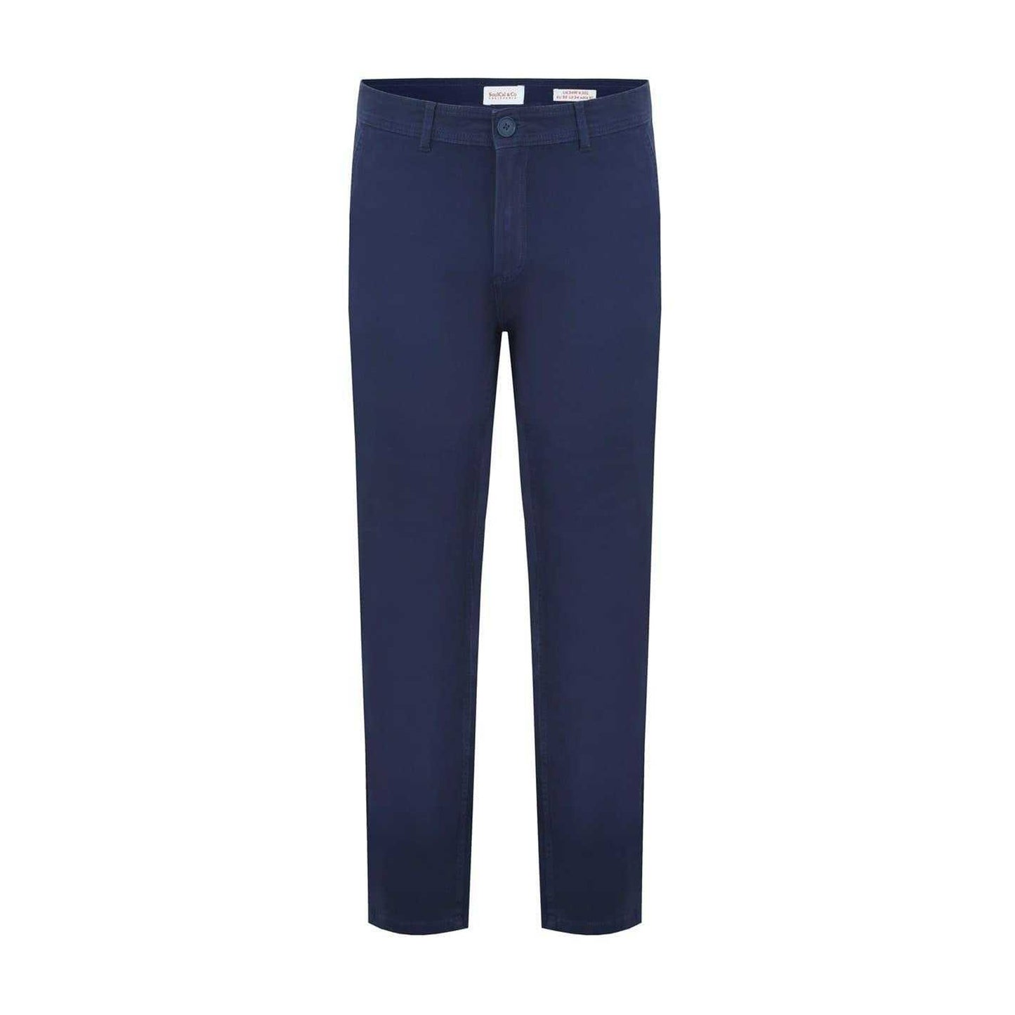Navy - Front - SoulCal Mens Cotton Blend Chinos