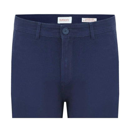 Navy - Side - SoulCal Mens Cotton Blend Chinos