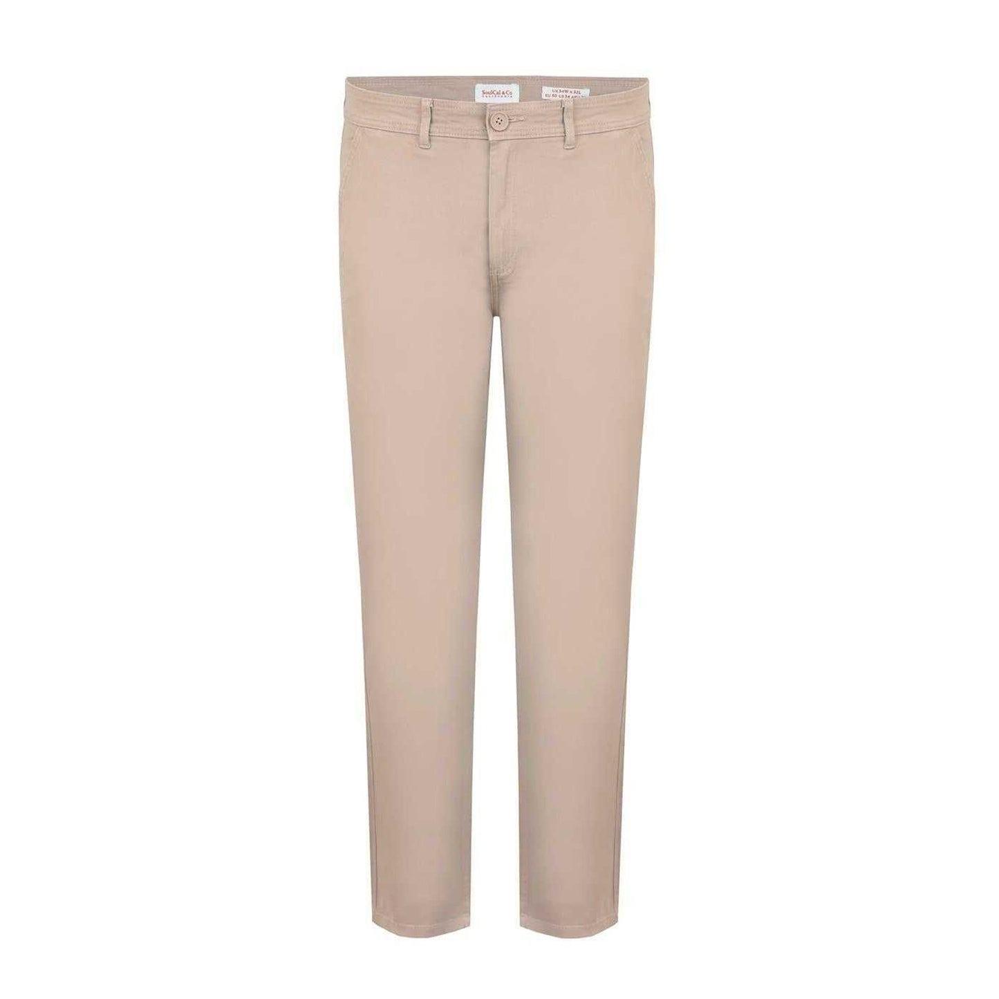 Stone - Front - SoulCal Mens Cotton Blend Chinos