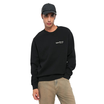 Black - Side - Jack And Jones Mens Crew Neck Sweatshirt
