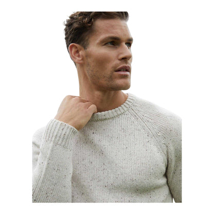 Ecru - Side - Threadbare Mens Ravenswood Crew Neck Relaxed Fit Jumper