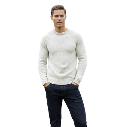 Ecru - Lifestyle - Threadbare Mens Ravenswood Crew Neck Relaxed Fit Jumper