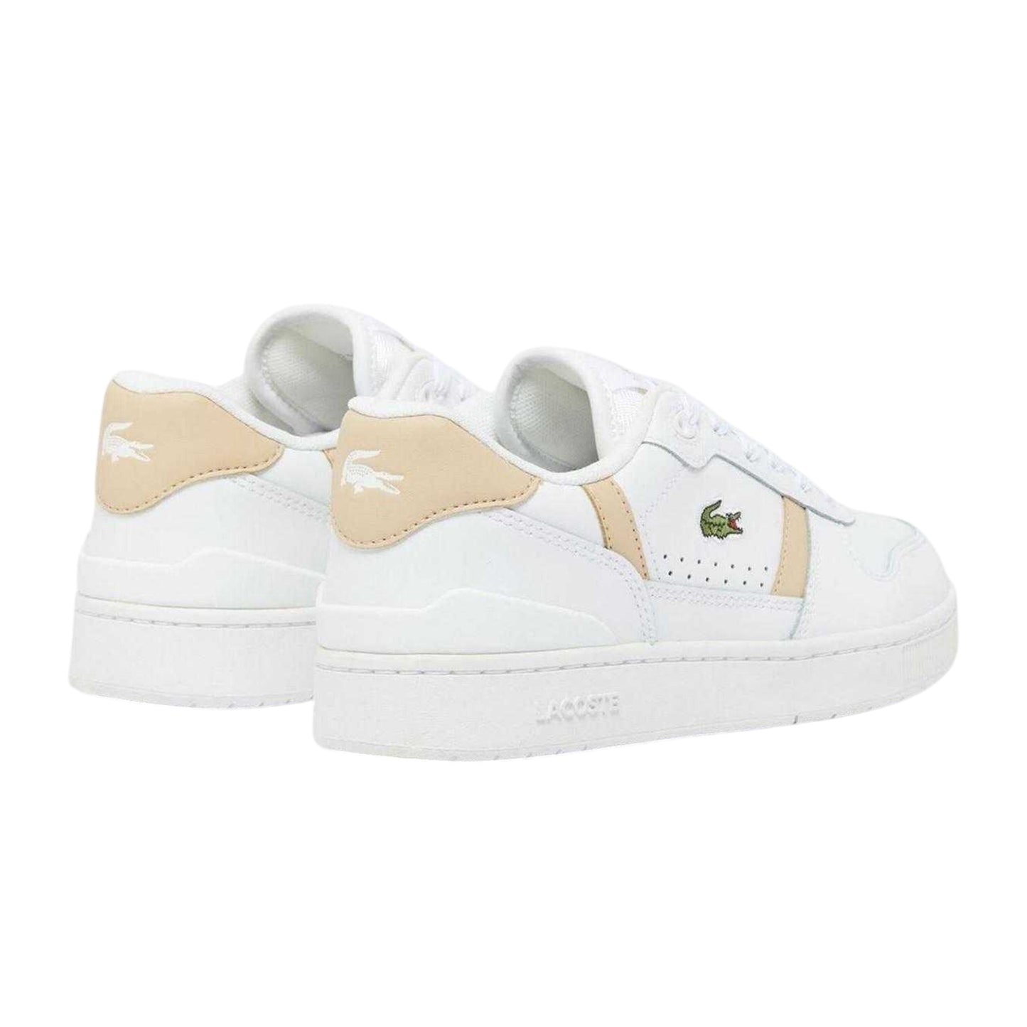 White - Back - Lacoste Womens-Ladies T-Clip Set Leather Trainers