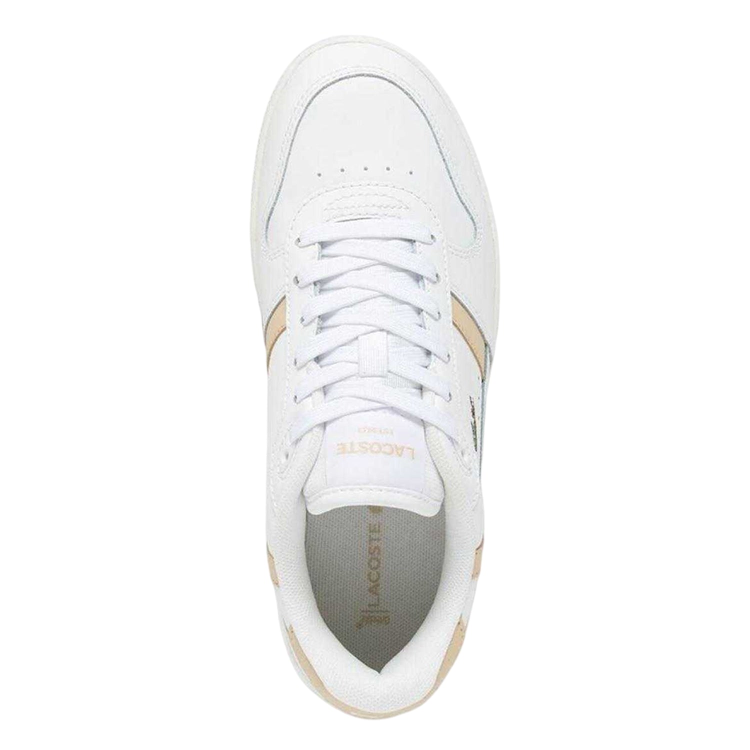 White - Lifestyle - Lacoste Womens-Ladies T-Clip Set Leather Trainers