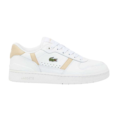 White - Front - Lacoste Womens-Ladies T-Clip Set Leather Trainers