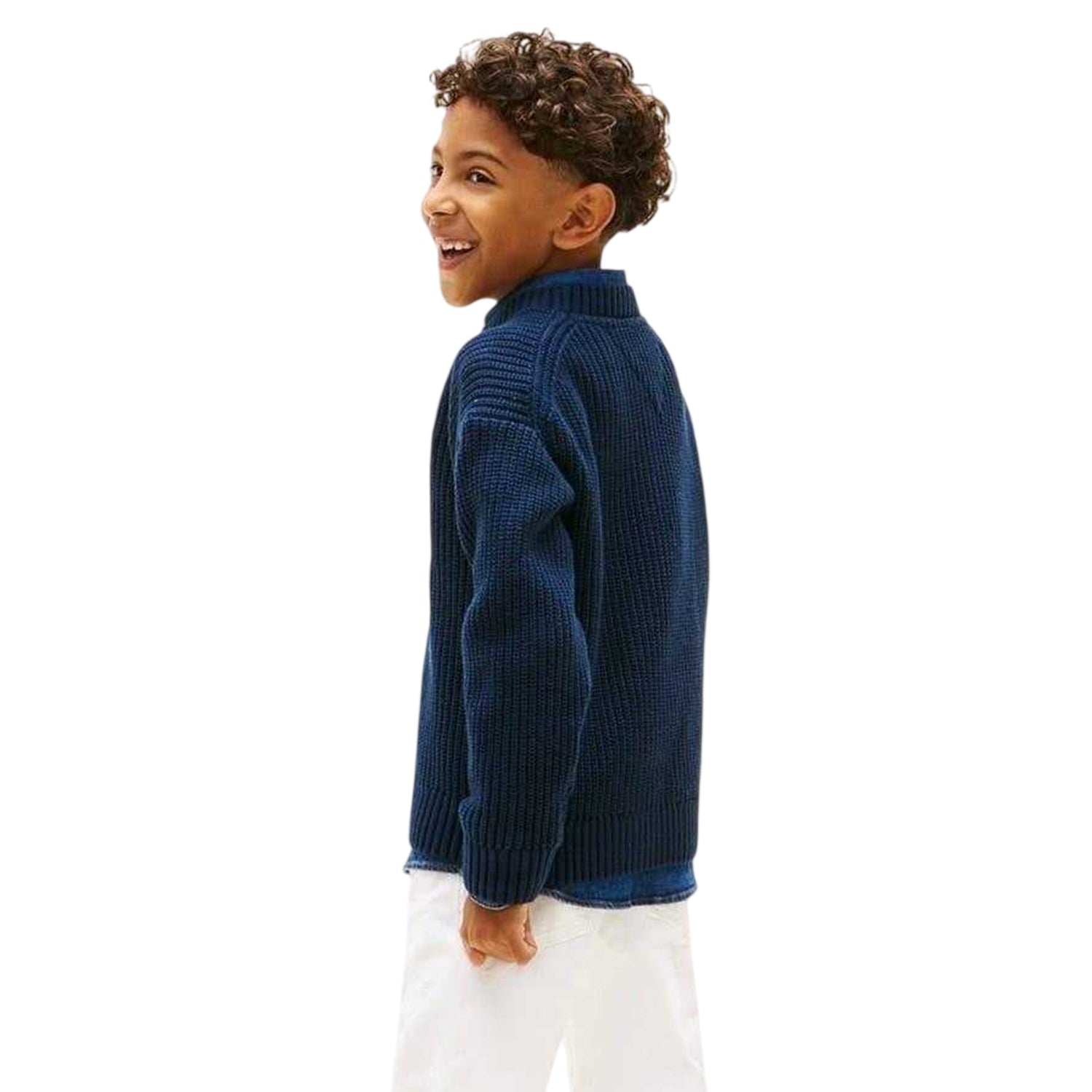 Heritage - Back - Tommy Hilfiger Boys Ribbed Embroidered Regular Sweater Top
