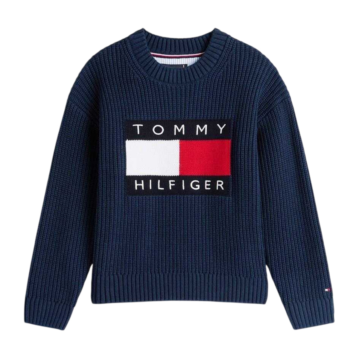 Heritage - Front - Tommy Hilfiger Boys Ribbed Embroidered Regular Sweater Top