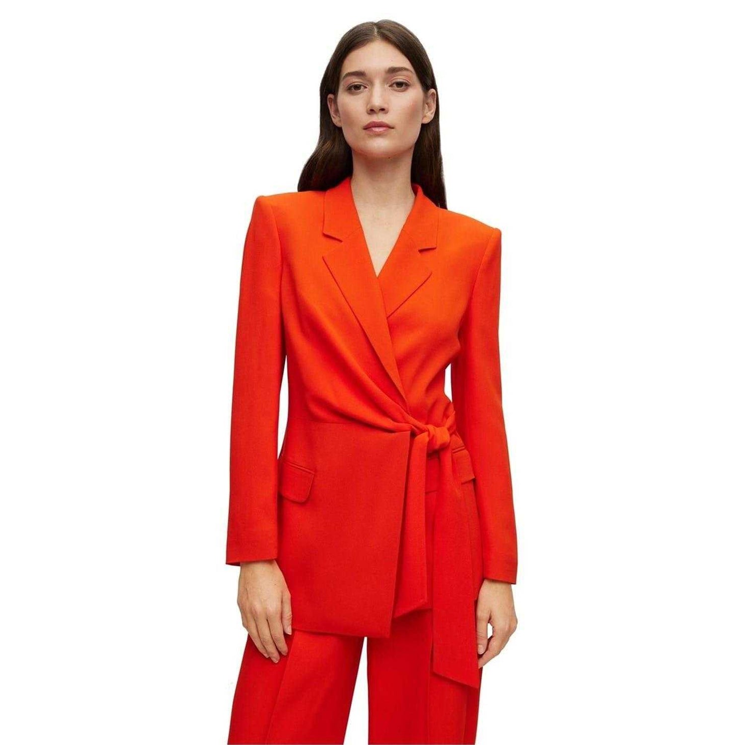 Bright Orange - Side - Hugo Boss Womens-Ladies Jawana Blazer