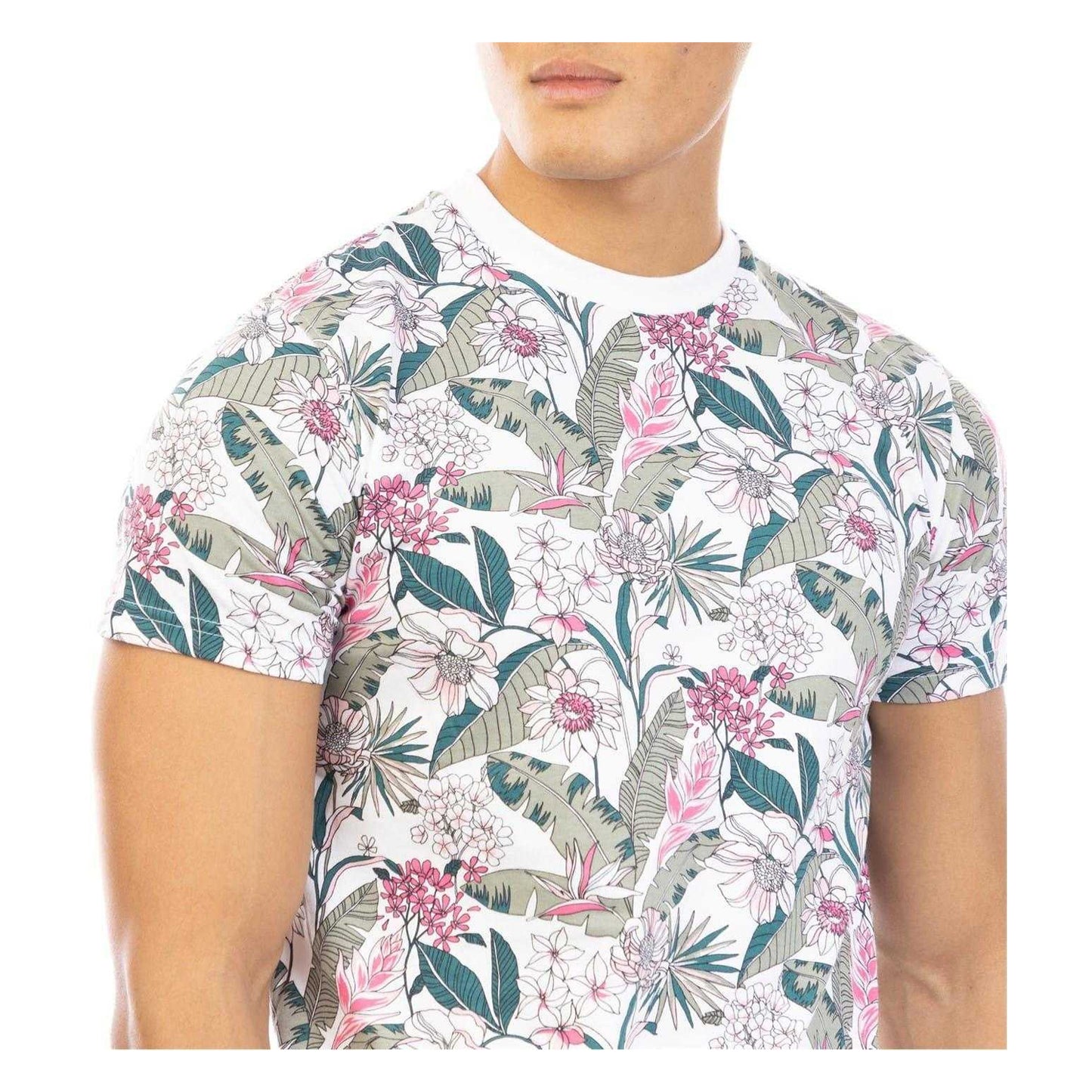 Multicoloured - Side - Peter Werth Mens Leckonby Floral T-Shirt