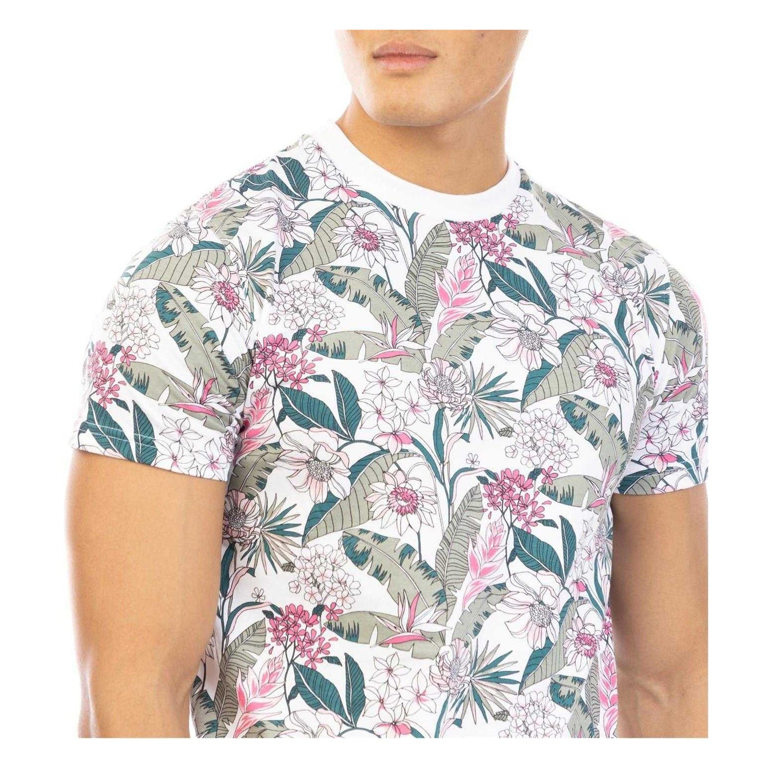 Multicoloured - Side - Peter Werth Mens Leckonby Floral T-Shirt
