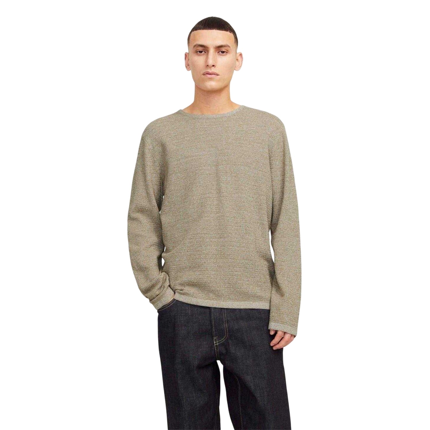 Coriander - Side - Jack And Jones Mens Flat Knit Crew Neck Pullover