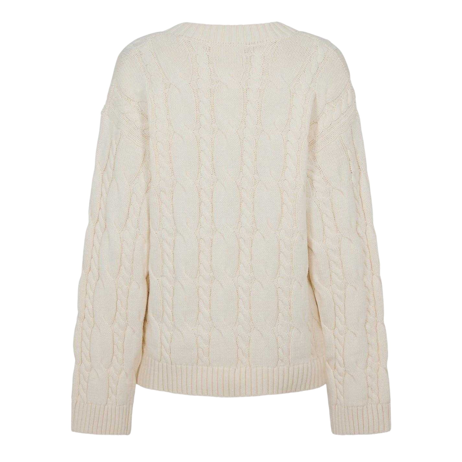 Cream - Back - 4th & Reckless Womens-Ladies Cable Knit Sweater Top