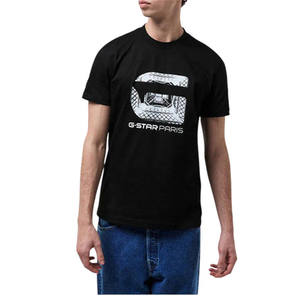 Dark Black - Side - G-Star Mens Paris Lettering Regular T-Shirt