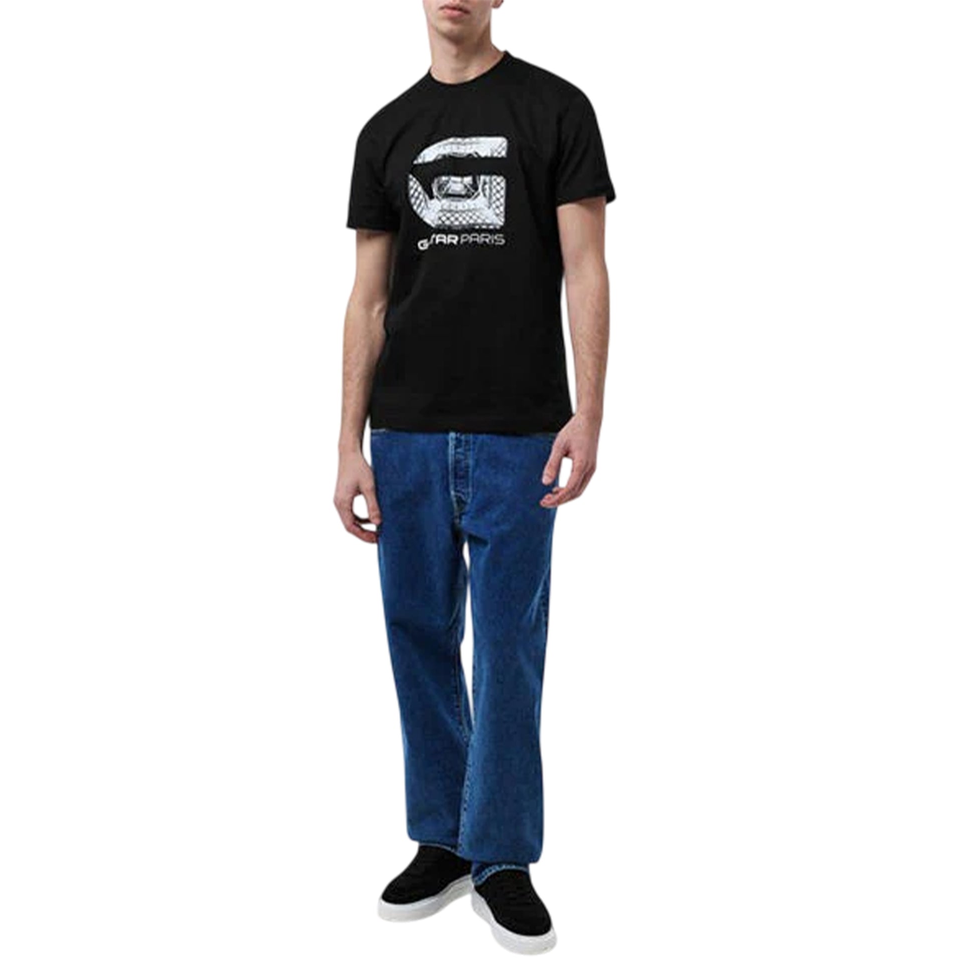 Dark Black - Lifestyle - G-Star Mens Paris Lettering Regular T-Shirt