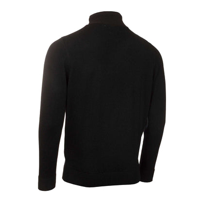 Black - Back - Calvin Klein Mens Embroidered Logo Zip Neck Raglan Sweatshirt