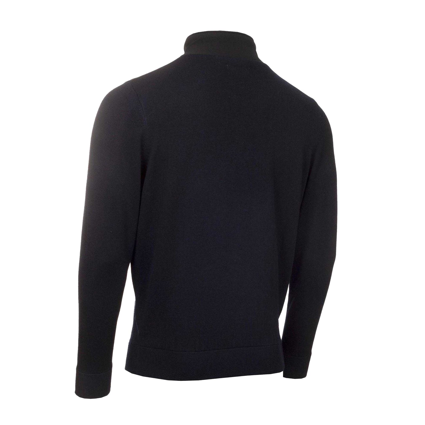 Navy - Back - Calvin Klein Mens Embroidered Logo Zip Neck Raglan Sweatshirt