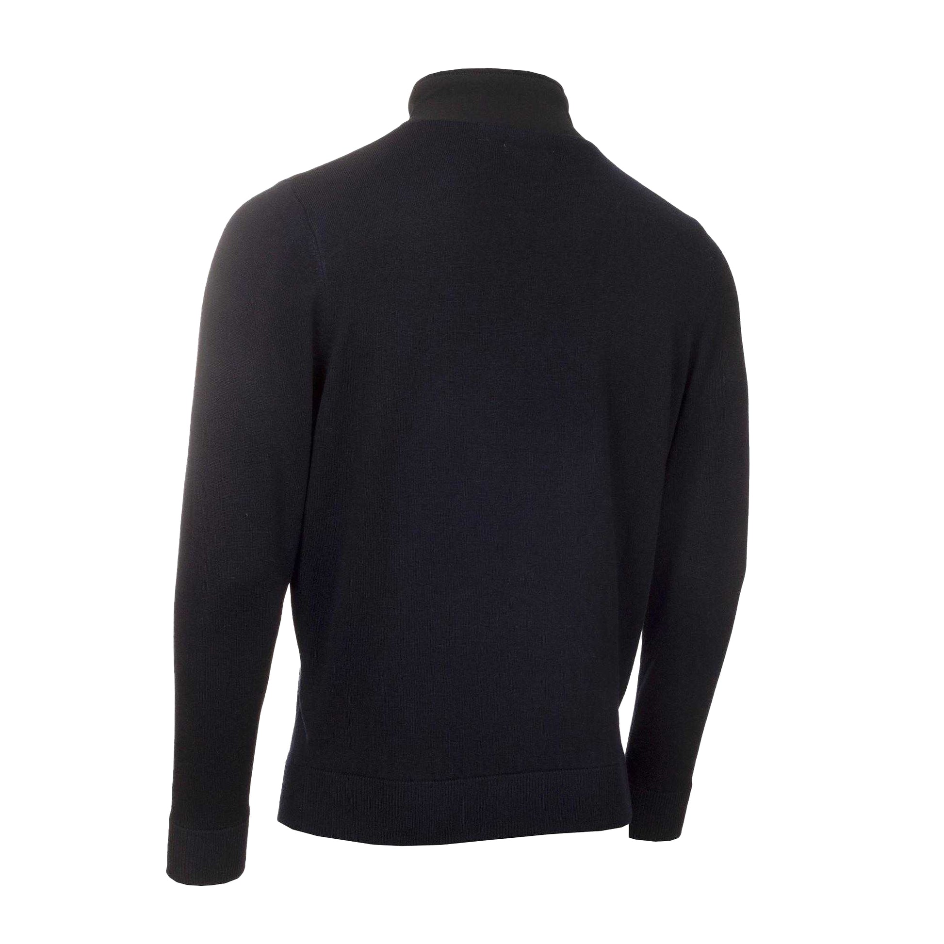 Navy - Back - Calvin Klein Mens Embroidered Logo Zip Neck Raglan Sweatshirt