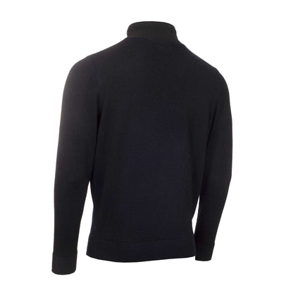 Navy - Back - Calvin Klein Mens Embroidered Logo Zip Neck Raglan Sweatshirt
