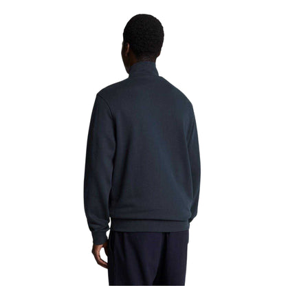 Dark Navy - Back - Lyle & Scott Mens Eagle Zip Neck Sweatshirt